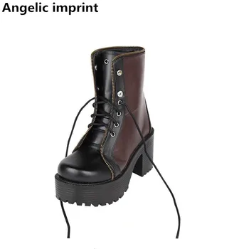 Angelic imprint mori girl Women punk motorcycle boots lady lolita ankle Boots woman high trifle heels pumps platform shoes 33-47
Angelic imprint mori girl Women punk motorcycle boots lady lolita ankle Boots woman high trifle heels pumps platform shoes 33-47