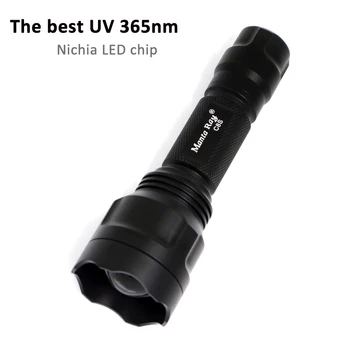 

Zoom C8s Black UV 365nm Led Flashlight manta ray ,nichia 365UV in side, UV Lamp Light OP reflector, Fluorescent Agent Detection