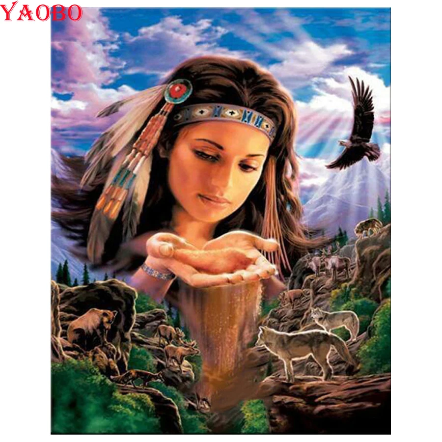 Indian girl Wolf eagle Diamond Painting Full Square Round Resin DIY Diamond Embroidery Handicraft 5D Mosaic Kits Needlework Art
Indian girl Wolf eagle Diamond Painting Full Square Round Resin DIY Diamond Embroidery Handicraft 5D Mosaic Kits Needlework Art
