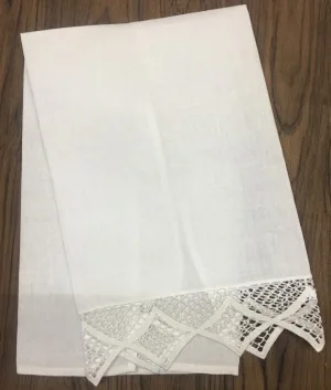 Set of 12 Fashion White Linen Tea Towel -14x22"Cloth Guest Hand Dish Kitchen Bathroom Towels with Lace edges 
Set of 12 Fashion White Linen Tea Towel -14x22"Cloth Guest Hand Dish Kitchen Bathroom Towels with Lace edges