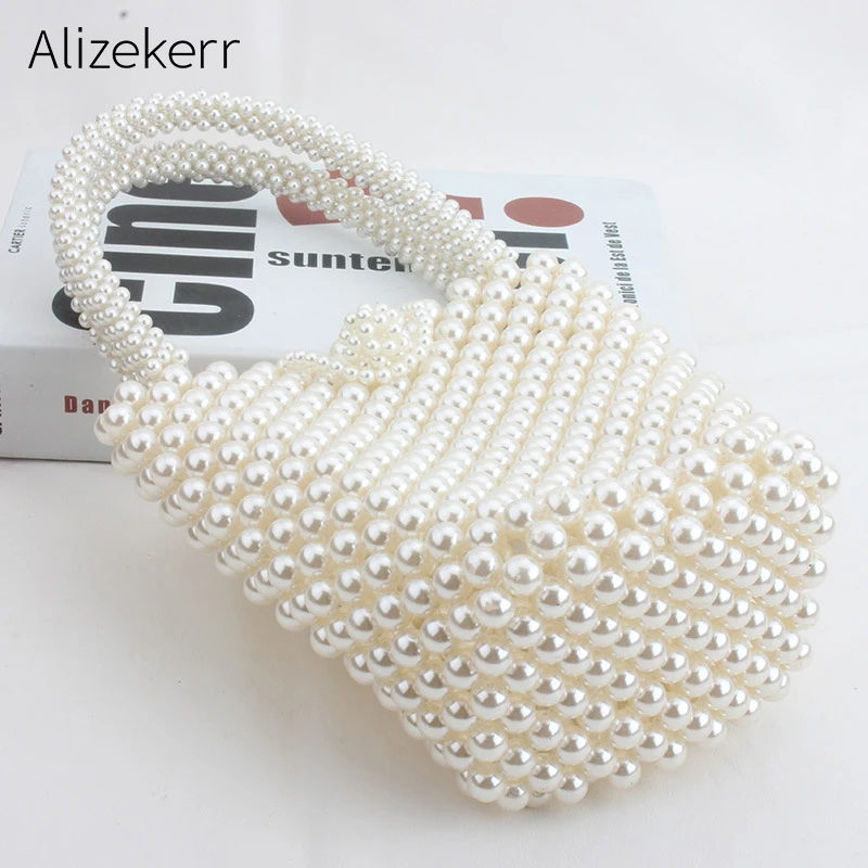 Handmade Pearl Beaded Handbags White Women Luxury Top handle Tote Bag Evening Clutch Bag Retro Weave Shoulder Bag Sac Main Femme
Handmade Pearl Beaded Handbags White Women Luxury Top handle Tote Bag Evening Clutch Bag Retro Weave Shoulder Bag Sac Main Femme