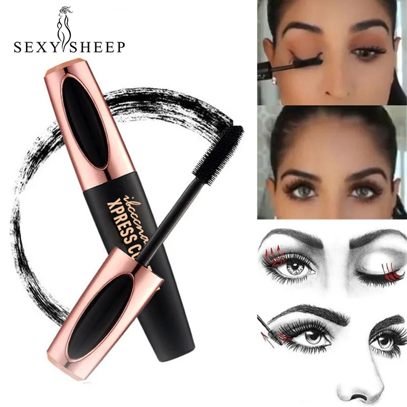 

New 4D Silk Fiber Lash Mascara Waterproof Rimel 3d Mascara For Eyelash Extension Black Thick Lengthening Eyelashes Cosmetics