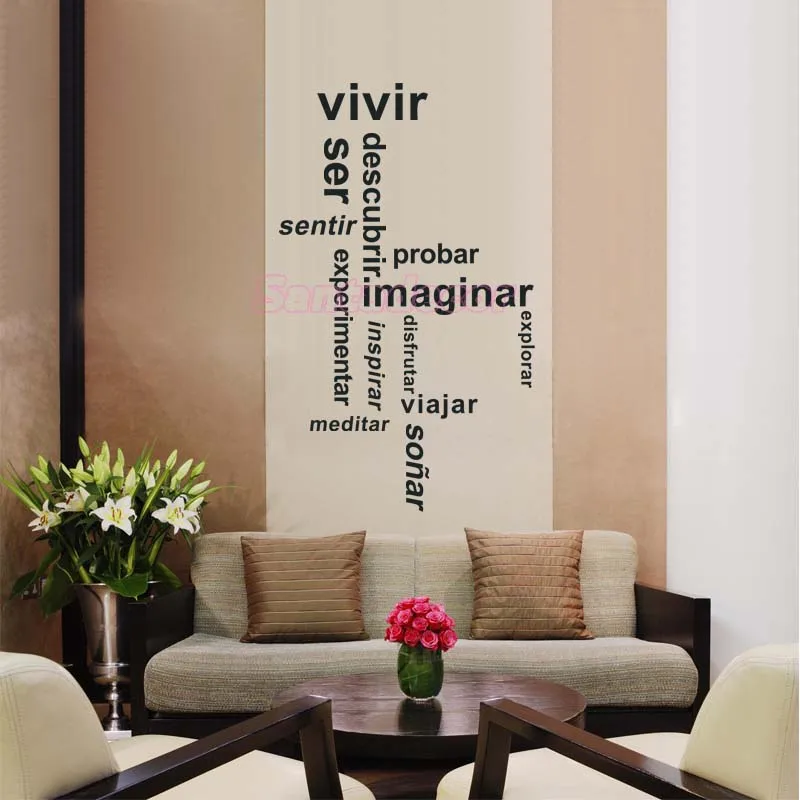 Stickers Design Quote VIVIR Vinyl Wall Art Decals Living Room Mural Bedroom Home Decor Poster House Decoration 54cm x 90cm
Stickers Design Quote VIVIR Vinyl Wall Art Decals Living Room Mural Bedroom Home Decor Poster House Decoration 54cm x 90cm