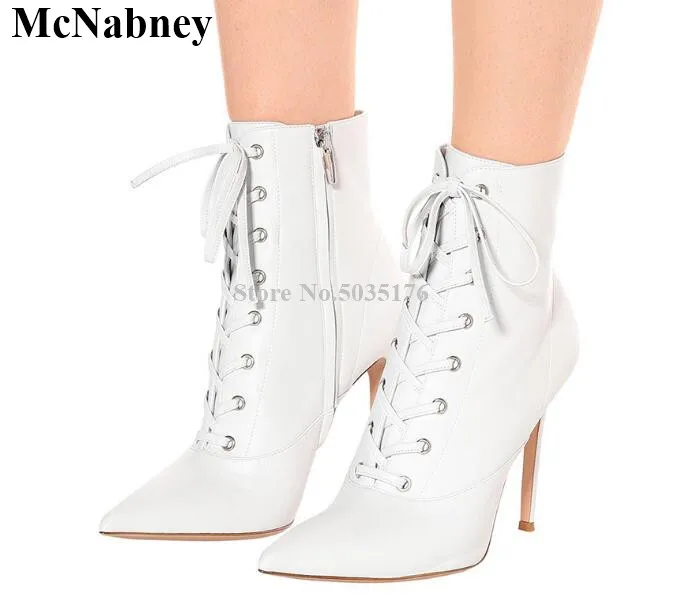 McNabney Women Boots Cross-tied Lace-Up Stiletto Heel Pointed Toe Zip Elegant Mid-Calf Boots Thin Heel Fashion Solid Women Shoes
McNabney Women Boots Cross-tied Lace-Up Stiletto Heel Pointed Toe Zip Elegant Mid-Calf Boots Thin Heel Fashion Solid Women Shoes