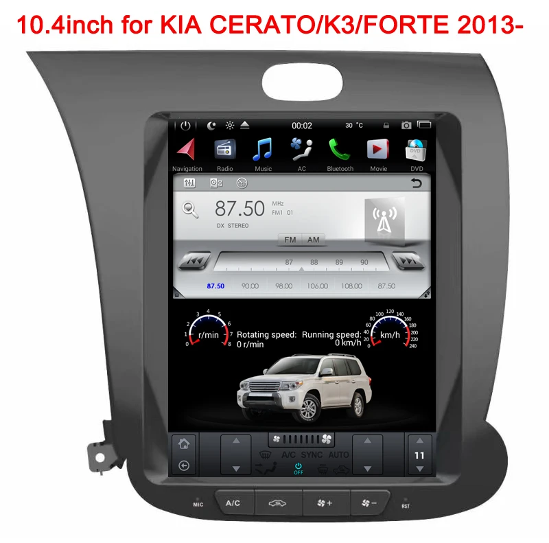 10.4" touch screen android 7.12 car dvd gps player for KIA CERATO K3 FORTE 2013 2014 2015 tesla style car audio headunit wifi
10.4" touch screen android 7.12 car dvd gps player for KIA CERATO K3 FORTE 2013 2014 2015 tesla style car audio headunit wifi