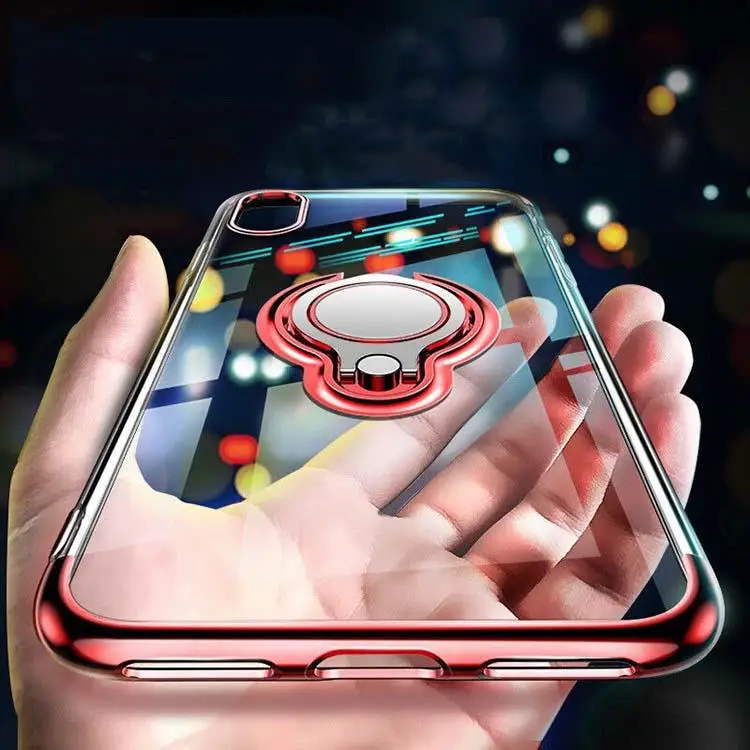 Soft Cover Holder Case For iPhone XS Max XR X 8 7 6 6s Plus Plating Silicone Phone Cases Ring Holders Stands Transparent Capa
Soft Cover Holder Case For iPhone XS Max XR X 8 7 6 6s Plus Plating Silicone Phone Cases Ring Holders Stands Transparent Capa