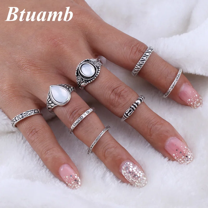 Btuamb 8 Pcs/Set Bohemia Rhinestone Water Drop Rings Vintage Tibet Silver Color Joint Midi Finger Rings Set for Women Jewelry
Btuamb 8 Pcs/Set Bohemia Rhinestone Water Drop Rings Vintage Tibet Silver Color Joint Midi Finger Rings Set for Women Jewelry