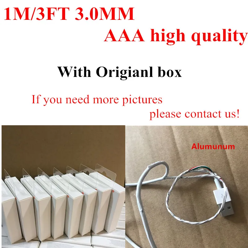10pcs/lot OD:3.0mm 1m 3ft USB Data Sync Charger AAA Quality Charging Cable For iphone 5 6 7 plus With packaging box
10pcs/lot OD:3.0mm 1m 3ft USB Data Sync Charger AAA Quality Charging Cable For iphone 5 6 7 plus With packaging box