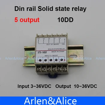 

10DD 5 Channel Din rail SSR quintuplicate five input 3~36VDC output 10~36VDC single phase DC solid state relay