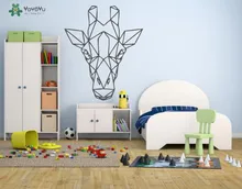 YOYOYU קיר מדבקות גיאומטרי ג 'ירפה ויניל קיר מדבקות בעלי החיים ילדים חדרי נשלף בית תפאורה מתנה תינוק משתלת פנים CY123(China)