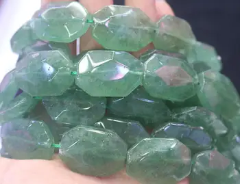 Natural Faceted Geometric Polygon Shaped Green Strawberry Crystal Quartz Nugget Beads,15 inches per strand
Natural Faceted Geometric Polygon Shaped Green Strawberry Crystal Quartz Nugget Beads,15 inches per strand