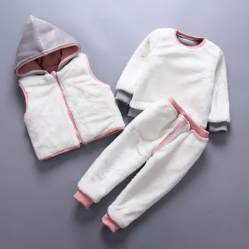 Children Clothes Set 3 Pieces Cashmere Girls Tracksuit Winter Plush Velvet Thicken Hoodies Coats+Vests+Pants Baby Boys Clothes
Children Clothes Set 3 Pieces Cashmere Girls Tracksuit Winter Plush Velvet Thicken Hoodies Coats+Vests+Pants Baby Boys Clothes