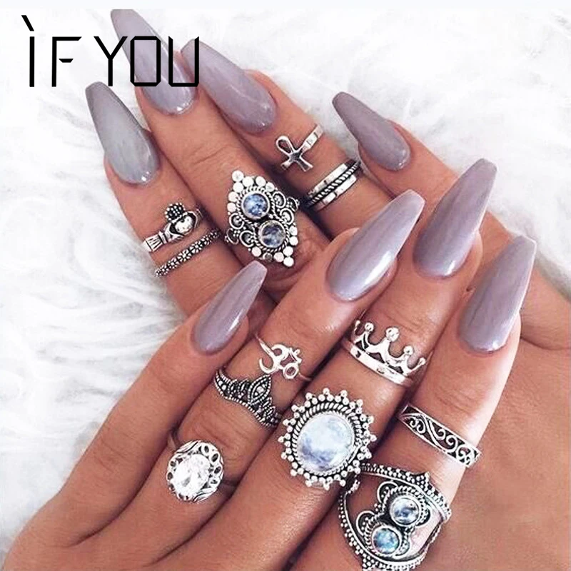 IF YOU 12Pcs/Set OM Crown Antique Vintage Silver Artificial Stone Ring Sets Bohemia Rings For Women Party Jewelry Rings
IF YOU 12Pcs/Set OM Crown Antique Vintage Silver Artificial Stone Ring Sets Bohemia Rings For Women Party Jewelry Rings