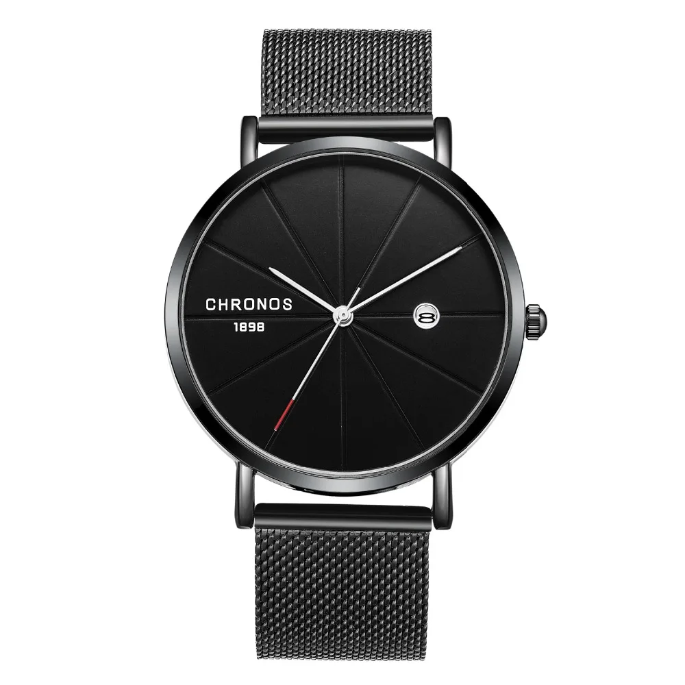 CHRONOS Men Simple Slim Bracelet Wristwatches Male Waterproof Luxury Calendar Analog Clock Steel Mesh Timepiece Relogio Feminino
CHRONOS Men Simple Slim Bracelet Wristwatches Male Waterproof Luxury Calendar Analog Clock Steel Mesh Timepiece Relogio Feminino
