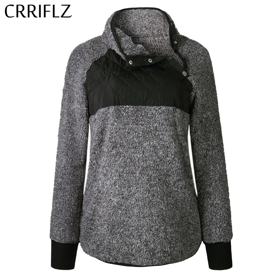 Causal Woman Hoodies Sweatshirt Oblique Collar Patchwork Button Coat Female Pullovers Tops CRRIFLZ 2019 New Autumn Collection
Causal Woman Hoodies Sweatshirt Oblique Collar Patchwork Button Coat Female Pullovers Tops CRRIFLZ 2019 New Autumn Collection