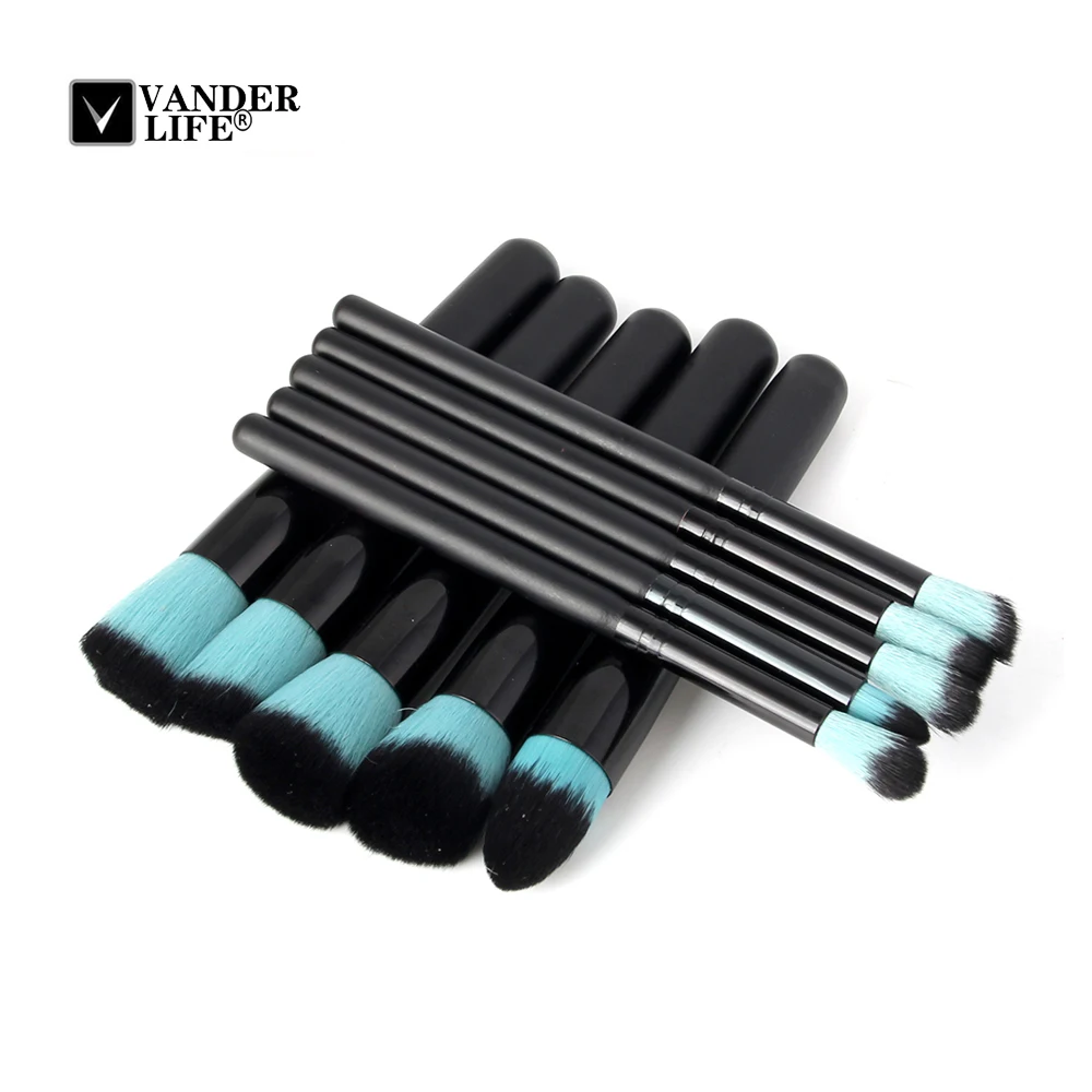 Hot Sale 10 Pcs Portable Professional Makeup Brushes Tool Brush Set Eye Shadow Nose Foundation Brushe Kit | Красота и здоровье