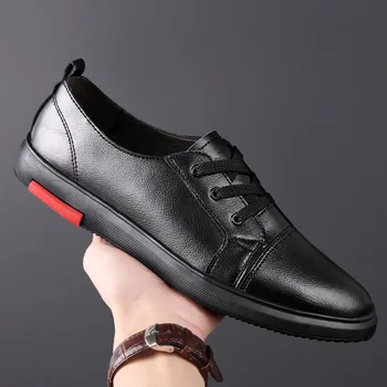 2019 New Cowhide Men's Casual Shoes British Style Men's Leather Shoes Autumn Breathable Designer Sneakers Shoes Black White
2019 New Cowhide Men's Casual Shoes British Style Men's Leather Shoes Autumn Breathable Designer Sneakers Shoes Black White