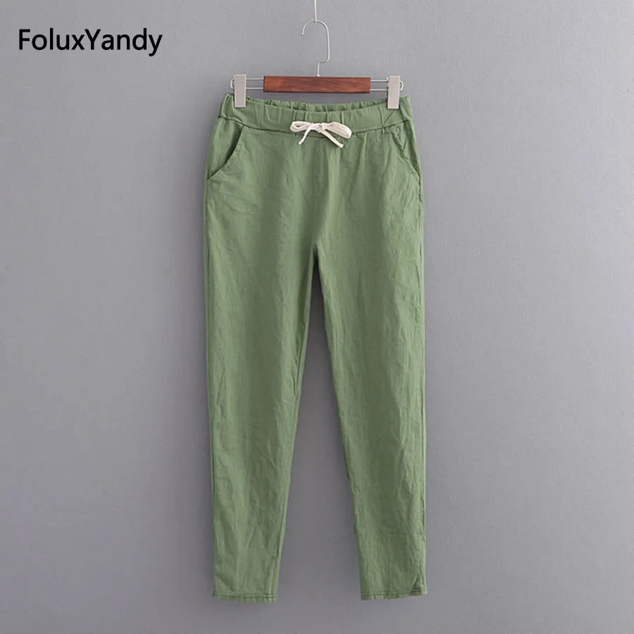 Regular Cotton and Linen Pants Women Plus Size 3 XL Casual Pencil Pants Green Black KKFY1894
Regular Cotton and Linen Pants Women Plus Size 3 XL Casual Pencil Pants Green Black KKFY1894