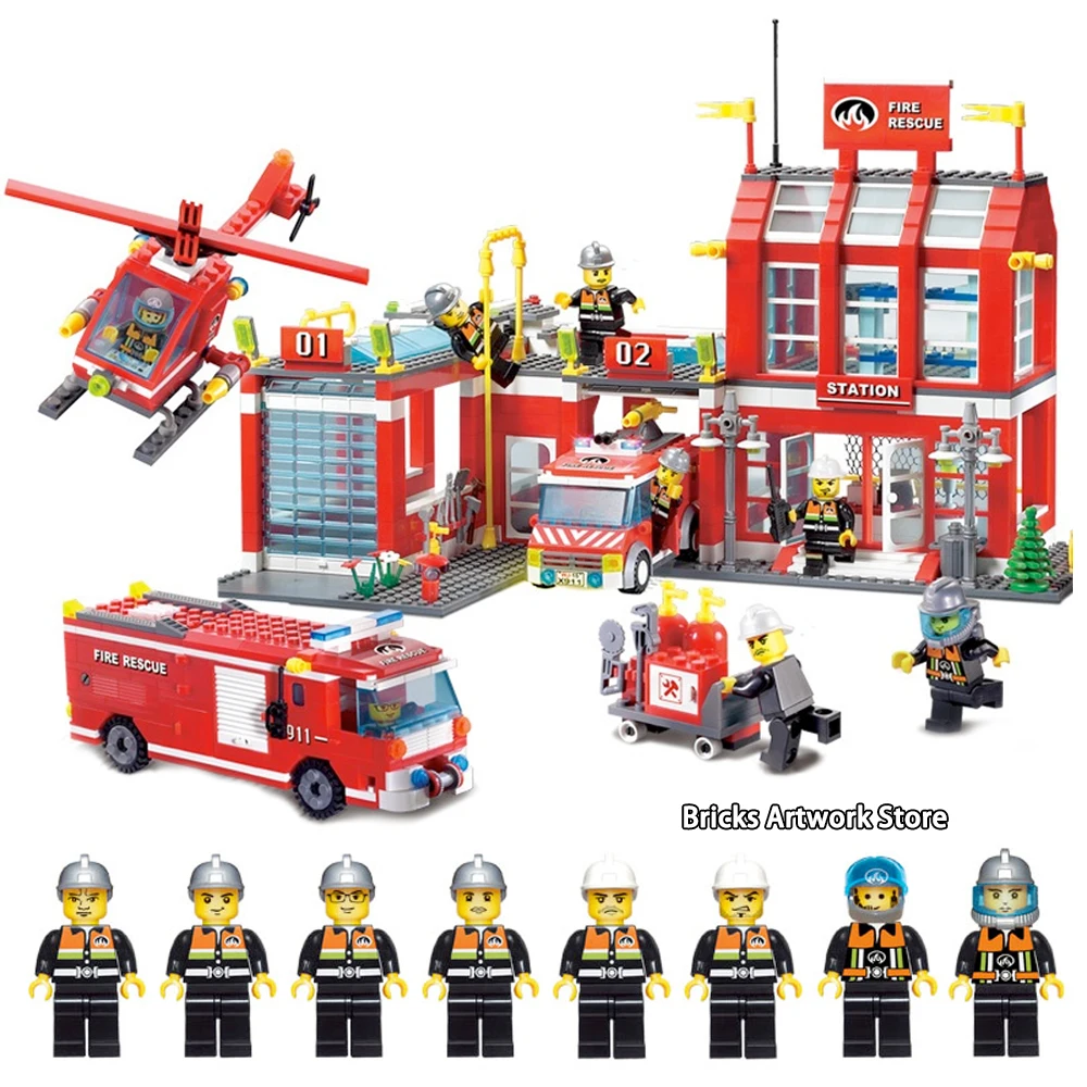 Fit City Series Fire Station Rescue Control Regional Bureau Set Fireman Mini Figures Building Blocks Toys For Kids Gifs
Fit City Series Fire Station Rescue Control Regional Bureau Set Fireman Mini Figures Building Blocks Toys For Kids Gifs