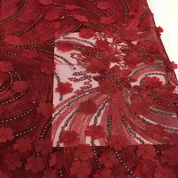 JUAN2775 red 3d flower embroidery and sequins voile lace dress fabrics, 2018 new arrived in Africa the net mesh lace fabric
JUAN2775 red 3d flower embroidery and sequins voile lace dress fabrics, 2018 new arrived in Africa the net mesh lace fabric