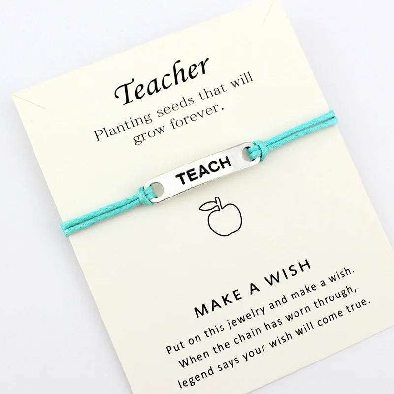 Teach Apple Teacher Graduation Card Bracelets Antique Silver Charm Jewelry Mint Blue Red Colors Women Men Unisex Drop Shipping
Teach Apple Teacher Graduation Card Bracelets Antique Silver Charm Jewelry Mint Blue Red Colors Women Men Unisex Drop Shipping