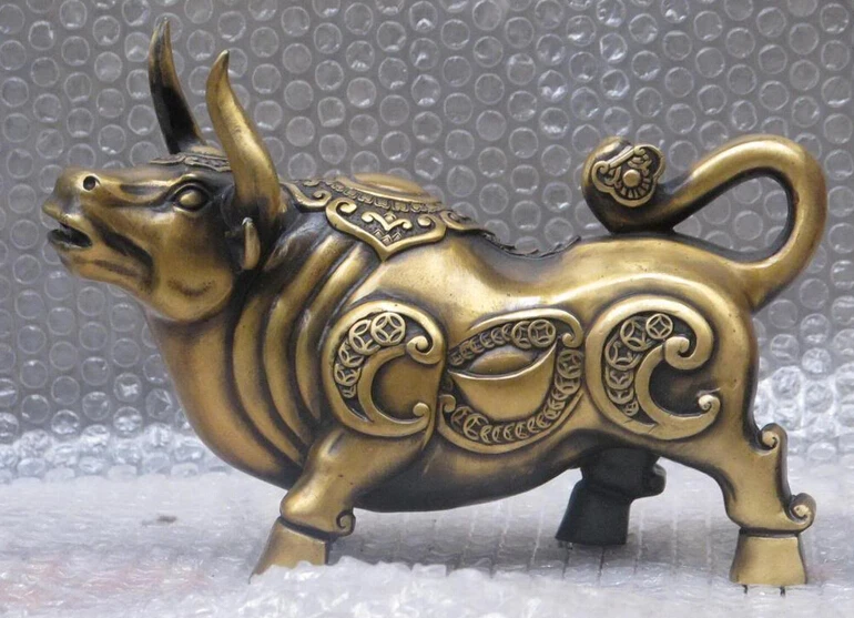 bi003442 9"Chinese China Bronze feng shui Money Bi Coin wealth Ingot OX Cattle statue
bi003442 9"Chinese China Bronze feng shui Money Bi Coin wealth Ingot OX Cattle statue
