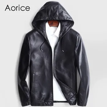 Aorice MT826 2020 Men jacket short real sheep leather coat with hood fall winter business casual outwear black color overcoat
Aorice MT826 2020 Men jacket short real sheep leather coat with hood fall winter business casual outwear black color overcoat
