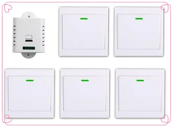 AC85V 110V 220V 240V 1CH Remote Switch Receiver 5*Wall Transmitter Wireless Power Switch 315MHZ Radio Controlled Switch Relay