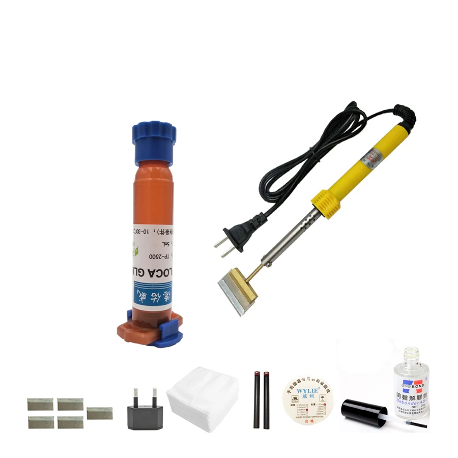 TP-2500 5ml UV glue Optical Clear Adhesive dispergator + solder iron Hot Blade Decal Remover glue LCD touch screen repair
TP-2500 5ml UV glue Optical Clear Adhesive dispergator + solder iron Hot Blade Decal Remover glue LCD touch screen repair