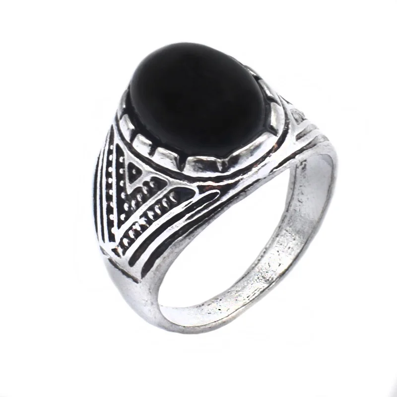 Fashion Jewelry Men's Accessories Bohemian Style Antique Silver Plated Black Color Oval Big Punk Rings for Men
Fashion Jewelry Men's Accessories Bohemian Style Antique Silver Plated Black Color Oval Big Punk Rings for Men