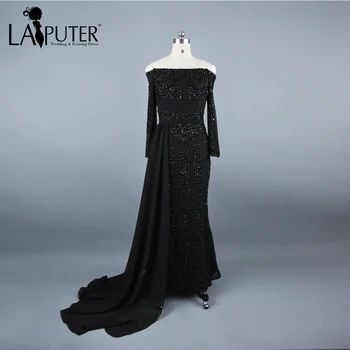 Real Photos Tulle Lace Long Sleeve Black Evening Dress Beaded Crystal Prom Dress Dubai Arabic Elegant Long Party Gowns
Real Photos Tulle Lace Long Sleeve Black Evening Dress Beaded Crystal Prom Dress Dubai Arabic Elegant Long Party Gowns