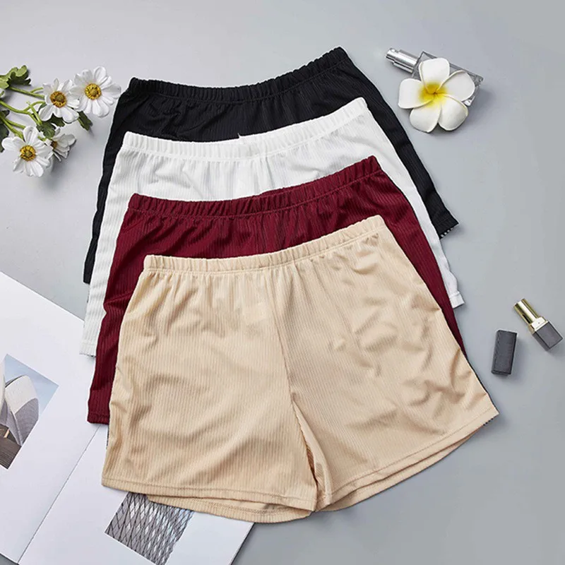 Women Solid Color Elastic Comfy Soft Female Hot Pants Plus Size Seamless Under Safety Shorts Short Tights New Underwear Femme | Женская