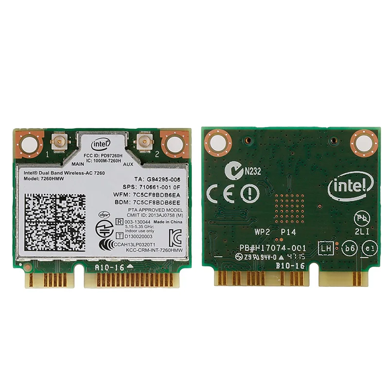 Двухдиапазонная Беспроводная плата AC 7260HMW Mini PCI-E BT4.0 Intel для HP SPS 710661-001
Двухдиапазонная Беспроводная плата AC 7260HMW Mini PCI-E BT4.0 Intel для HP SPS 710661-001