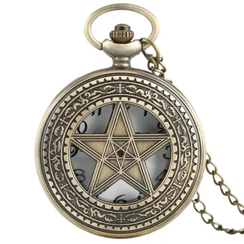 Vintage Bronze Half Hunter Quartz Pocket Watch Double Filve Star Center Pendant Men Women Fob Clock Gift With Necklace
Vintage Bronze Half Hunter Quartz Pocket Watch Double Filve Star Center Pendant Men Women Fob Clock Gift With Necklace