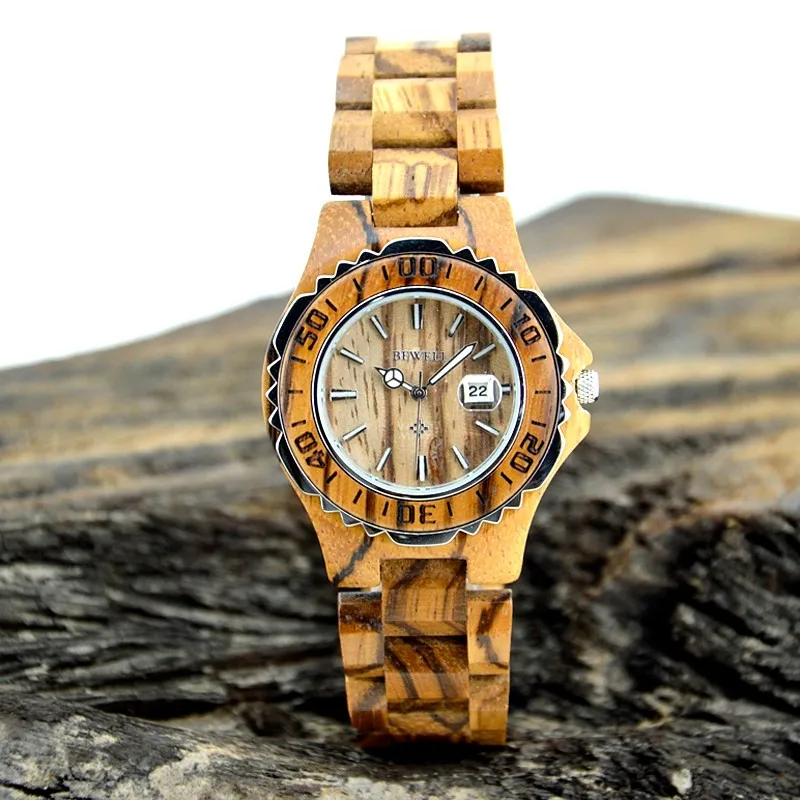 BEWELL WOODEN WATCH