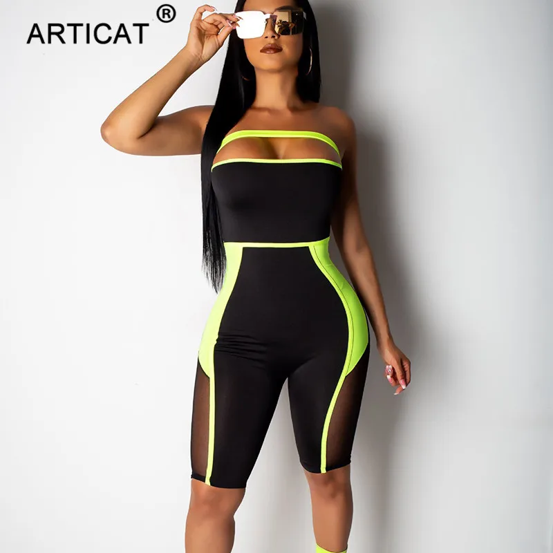 Articat Mesh Patchwork Strapless Bodycon Jumpsuit Women Off Shoulder Transparent Summer Women Rompers Backless Party Playsuit
Articat Mesh Patchwork Strapless Bodycon Jumpsuit Women Off Shoulder Transparent Summer Women Rompers Backless Party Playsuit