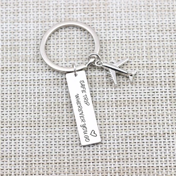 Plane Shaped Pendant Key Chain Engraved Safe Trip Wherever You Go Gift For Travel Friend Family Safe Wish Keyring
Plane Shaped Pendant Key Chain Engraved Safe Trip Wherever You Go Gift For Travel Friend Family Safe Wish Keyring