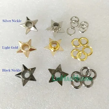 50sets/lot inner 5mm metal Zinc alloy eyelets with washer star shape metal grommets silver/black nickle/light gold free shipping
50sets/lot inner 5mm metal Zinc alloy eyelets with washer star shape metal grommets silver/black nickle/light gold free shipping