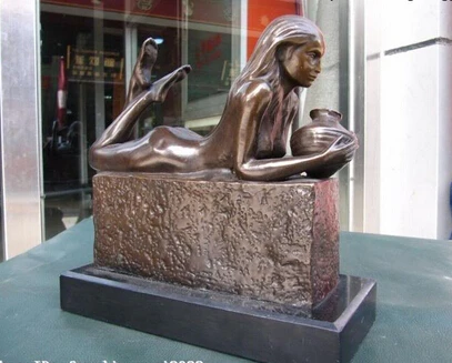 RHS0252 8" Western Pure Bronze Copper Carved Aquarius woman Art sculpture statue
RHS0252 8" Western Pure Bronze Copper Carved Aquarius woman Art sculpture statue