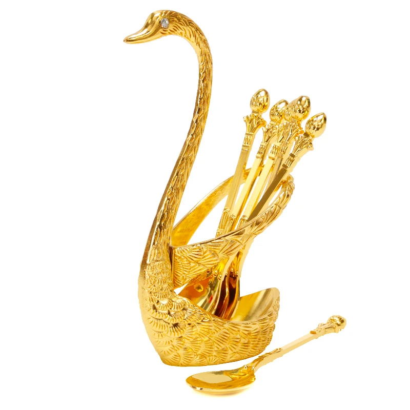 Fruit fork spoon fashion feather swan frame coffee spoon dessert tableware Kitchen Dining Tableware golden handicraft Forks set
Fruit fork spoon fashion feather swan frame coffee spoon dessert tableware Kitchen Dining Tableware golden handicraft Forks set