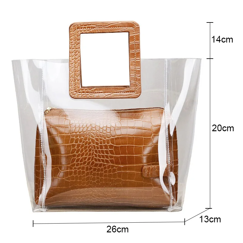 Прозрачные композитные сумки для женщин летняя пляжная сумочка прозрачные