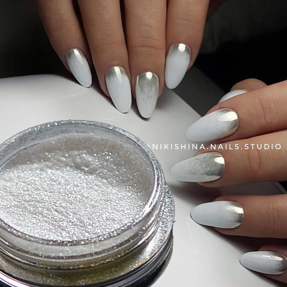 1pcs Silver Mirror Magic Pigment Powder Manicure Dust Shiny Gel Polish Nail Art Glitter Chrome Powder Decorations BE04S
1pcs Silver Mirror Magic Pigment Powder Manicure Dust Shiny Gel Polish Nail Art Glitter Chrome Powder Decorations BE04S