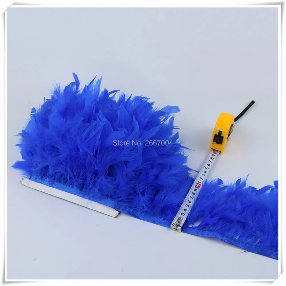 6 blue chandelle turkey feather trims 5