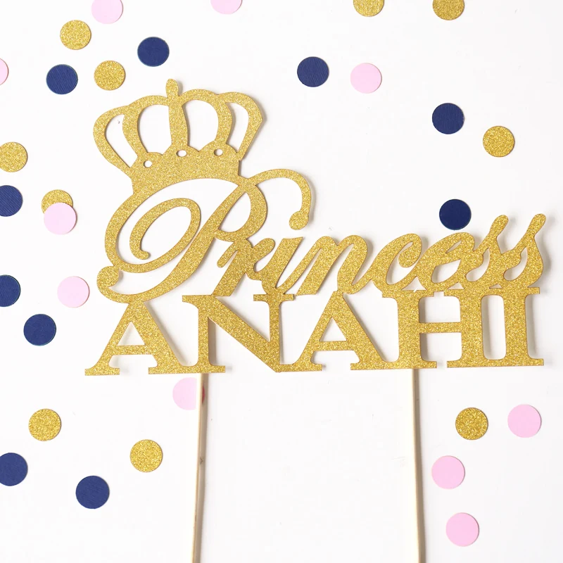 Фото Принцесса торт Топпер персонализированные Корона принцесса день рождения Декор