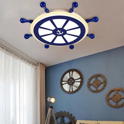 Cartoon Mediterranean Sea Style AC 110V/220V LED E27 Warm White Light Blue Wood Rudder for Children Room Kids Led Ceiling Light
Cartoon Mediterranean Sea Style AC 110V/220V LED E27 Warm White Light Blue Wood Rudder for Children Room Kids Led Ceiling Light