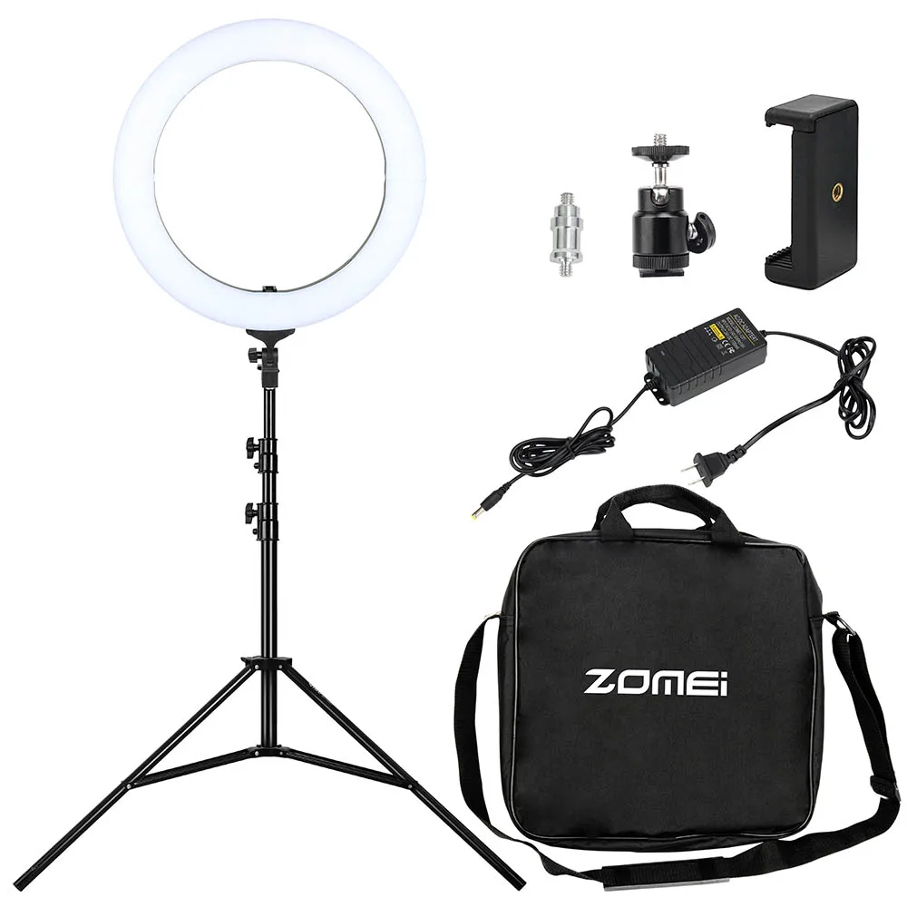 

Zomei Camera Photo Video Lighting Kit 18" LED Ring Light with Light Stand for Smartphone Makeup Portrait Youtube Video Shooting