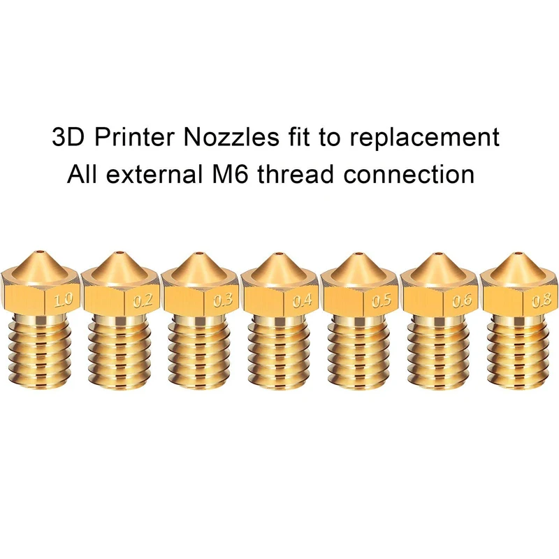 Сопло для 3D принтера V5 V6 сопло 0 2 3 4 5 6 8 1 мм нити 75 полностью металлические детали