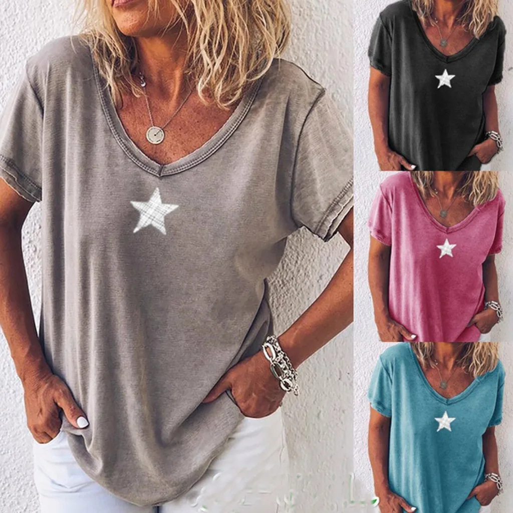 Harajuku Shirt Women Casual Star Print Short Sleeve Shirt Vintage Loose Oversized T Shirt Summer shirt 2019 poleras mujer
Harajuku Shirt Women Casual Star Print Short Sleeve Shirt Vintage Loose Oversized T Shirt Summer shirt 2019 poleras mujer