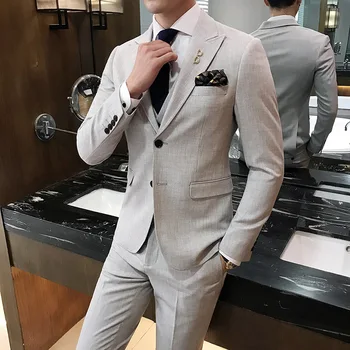 New Boutique Korean Version of the Self-cultivation Suit Men's Business Casual Suit Three-piece Stretch Fabric Suit
New Boutique Korean Version of the Self-cultivation Suit Men's Business Casual Suit Three-piece Stretch Fabric Suit