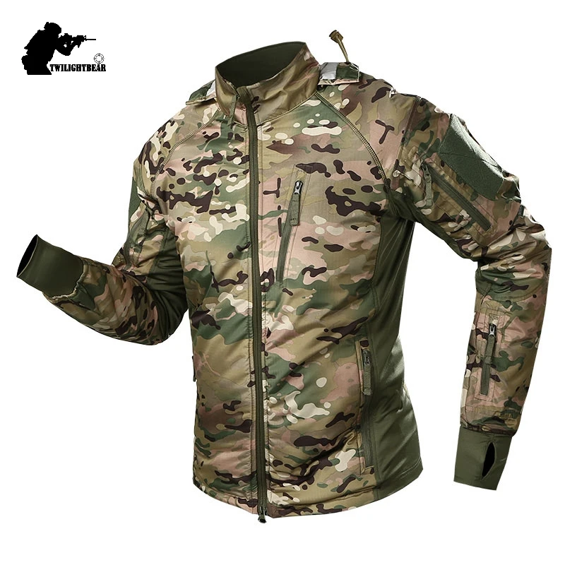 

UAF Camouflage Tactical Jacket Coat Men Winter Ultralight Military Germany Fleece Combat Jacket Men's Clothing Outerwear BF109